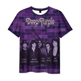 Мужская футболка 3D с принтом Deep Purple в Петрозаводске, 100% полиэфир | прямой крой, круглый вырез горловины, длина до линии бедер | deep purple | music | rock | музыка | рок