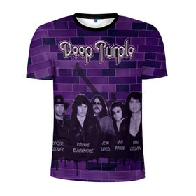 Мужская футболка 3D спортивная с принтом Deep Purple в Петрозаводске, 100% полиэстер с улучшенными характеристиками | приталенный силуэт, круглая горловина, широкие плечи, сужается к линии бедра | deep purple | music | rock | музыка | рок