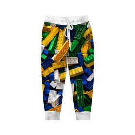 Детские брюки 3D с принтом Конструктор LEGO в Петрозаводске, 100% полиэстер | манжеты по низу, эластичный пояс регулируется шнурком, по бокам два кармана без застежек, внутренняя часть кармана из мелкой сетки | игрушка | конструктор | лего