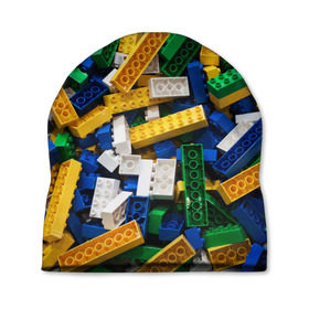 Шапка 3D с принтом Конструктор LEGO в Петрозаводске, 100% полиэстер | универсальный размер, печать по всей поверхности изделия | игрушка | конструктор | лего