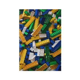 Обложка для паспорта матовая кожа с принтом Конструктор LEGO в Петрозаводске, натуральная матовая кожа | размер 19,3 х 13,7 см; прозрачные пластиковые крепления | Тематика изображения на принте: игрушка | конструктор | лего