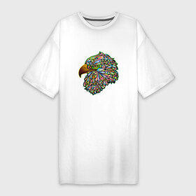 Платье-футболка хлопок с принтом Радужный Орел в Петрозаводске,  |  | красота | птица | цвета | яркие