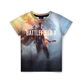 Детская футболка 3D с принтом Battlefield в Петрозаводске, 100% гипоаллергенный полиэфир | прямой крой, круглый вырез горловины, длина до линии бедер, чуть спущенное плечо, ткань немного тянется | Тематика изображения на принте: battlefield батла | батлфилд