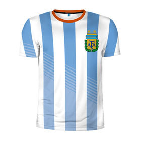 Мужская футболка 3D спортивная с принтом Сборная Аргентины по футболу в Петрозаводске, 100% полиэстер с улучшенными характеристиками | приталенный силуэт, круглая горловина, широкие плечи, сужается к линии бедра | argentina | аргентина