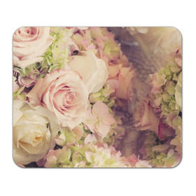 Коврик прямоугольный с принтом Винтажные розы в Петрозаводске, натуральный каучук | размер 230 х 185 мм; запечатка лицевой стороны | vintage | винтаж | зелень | лето | пионы | розы | узоры | цветы