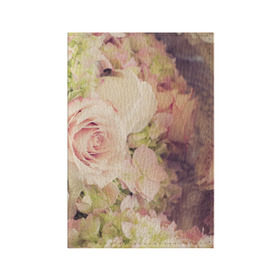 Обложка для паспорта матовая кожа с принтом Винтажные розы в Петрозаводске, натуральная матовая кожа | размер 19,3 х 13,7 см; прозрачные пластиковые крепления | vintage | винтаж | зелень | лето | пионы | розы | узоры | цветы