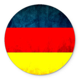 Коврик круглый с принтом Германия в Петрозаводске, резина и полиэстер | круглая форма, изображение наносится на всю лицевую часть | Тематика изображения на принте: европа | триколор | флаг