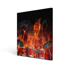 Холст квадратный с принтом Огненный скелет в Петрозаводске, 100% ПВХ |  | арт | дум | иллюзия | краска | лучи | огонь | пламя | прикольные | свет | текстуры