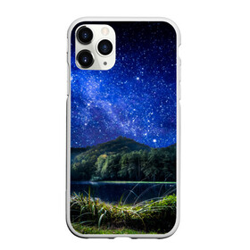 Чехол для iPhone 11 Pro матовый с принтом Звездная ночь в Петрозаводске, Силикон |  | Тематика изображения на принте: галактика | горы | звезды | космос | лес | ночь | озеро | сосны | тайга