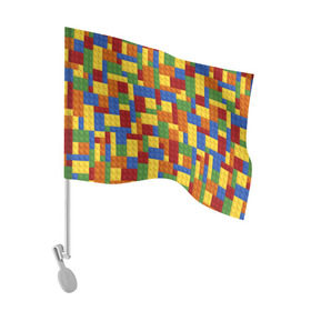 Флаг для автомобиля с принтом Конструктор лего в Петрозаводске, 100% полиэстер | Размер: 30*21 см | lego | кирпичи | конструктор