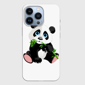 Чехол для iPhone 13 Pro с принтом Пандочка в Петрозаводске,  |  | бамбук | голубые глаза | панда