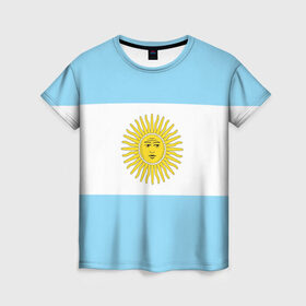 Женская футболка 3D с принтом Аргентина в Петрозаводске, 100% полиэфир ( синтетическое хлопкоподобное полотно) | прямой крой, круглый вырез горловины, длина до линии бедер | 