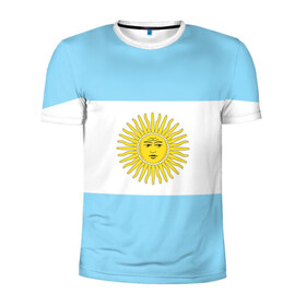 Мужская футболка 3D спортивная с принтом Аргентина в Петрозаводске, 100% полиэстер с улучшенными характеристиками | приталенный силуэт, круглая горловина, широкие плечи, сужается к линии бедра | 
