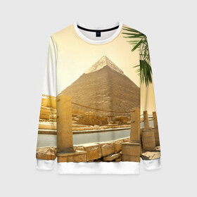 Женский свитшот 3D с принтом Egypt в Петрозаводске, 100% полиэстер с мягким внутренним слоем | круглый вырез горловины, мягкая резинка на манжетах и поясе, свободная посадка по фигуре | egypt | египет | закат | золото | клеопатра | мумия | песок | пирамиды | пустыня | солнце
