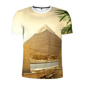Мужская футболка 3D спортивная с принтом Egypt в Петрозаводске, 100% полиэстер с улучшенными характеристиками | приталенный силуэт, круглая горловина, широкие плечи, сужается к линии бедра | egypt | египет | закат | золото | клеопатра | мумия | песок | пирамиды | пустыня | солнце