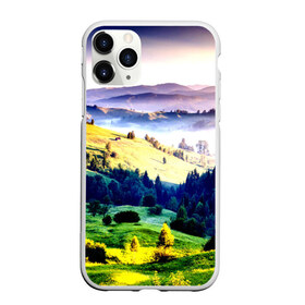 Чехол для iPhone 11 Pro матовый с принтом Альпы в Петрозаводске, Силикон |  | Тематика изображения на принте: горы | зелень | лето | природа | солнце | туман