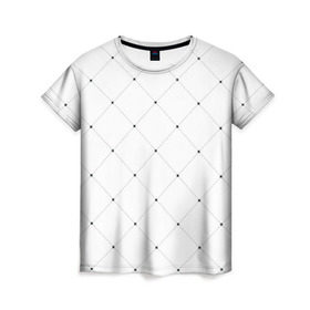 Женская футболка 3D с принтом Точечный узор! в Петрозаводске, 100% полиэфир ( синтетическое хлопкоподобное полотно) | прямой крой, круглый вырез горловины, длина до линии бедер | белый | дизайн | классно | круто | лейбл | точки | узор | цвет | черный