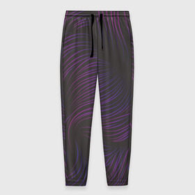 Мужские брюки 3D с принтом Пурпурные волны в Петрозаводске, 100% полиэстер | манжеты по низу, эластичный пояс регулируется шнурком, по бокам два кармана без застежек, внутренняя часть кармана из мелкой сетки | абстракция | арт | волны | пурпурный