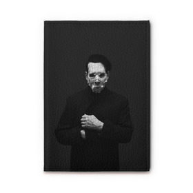 Обложка для автодокументов с принтом Marilyn Manson в Петрозаводске, натуральная кожа |  размер 19,9*13 см; внутри 4 больших “конверта” для документов и один маленький отдел — туда идеально встанут права | звезда | знаменитость | музыка | мэрилин мэнсон | певец | рокер