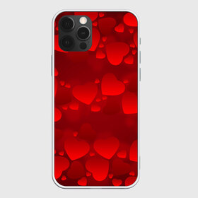 Чехол для iPhone 12 Pro Max с принтом Красные сердца в Петрозаводске, Силикон |  | Тематика изображения на принте: heart | red | любовь | орнамент | сердце | узор