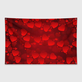 Флаг-баннер с принтом Красные сердца в Петрозаводске, 100% полиэстер | размер 67 х 109 см, плотность ткани — 95 г/м2; по краям флага есть четыре люверса для крепления | heart | red | любовь | орнамент | сердце | узор