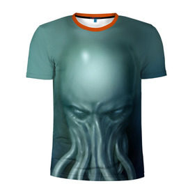Мужская футболка 3D спортивная с принтом Ктулху в Петрозаводске, 100% полиэстер с улучшенными характеристиками | приталенный силуэт, круглая горловина, широкие плечи, сужается к линии бедра | cthulhu | ctulhu | осьминог