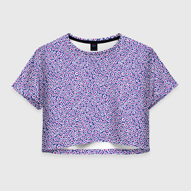 Женская футболка 3D укороченная с принтом Состою из клеток в Петрозаводске, 100% полиэстер | круглая горловина, длина футболки до линии талии, рукава с отворотами | классно | красиво | краска | красный | круто | синий | текстура | фиолетовый | форма | цвет