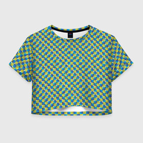 Женская футболка 3D укороченная с принтом Великая иллюзия в Петрозаводске, 100% полиэстер | круглая горловина, длина футболки до линии талии, рукава с отворотами | иллюзии | иллюзия | классная | классно | круто | обман | оптическая | показалось | фигура