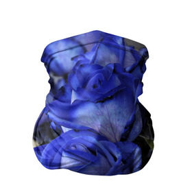 Бандана-труба 3D с принтом Синие розы в Петрозаводске, 100% полиэстер, ткань с особыми свойствами — Activecool | плотность 150‒180 г/м2; хорошо тянется, но сохраняет форму | Тематика изображения на принте: девушкам | розы | синие | цветы