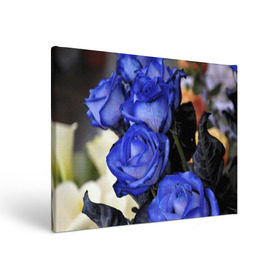 Холст прямоугольный с принтом Синие розы в Петрозаводске, 100% ПВХ |  | Тематика изображения на принте: девушкам | розы | синие | цветы