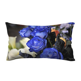 Подушка 3D антистресс с принтом Синие розы в Петрозаводске, наволочка — 100% полиэстер, наполнитель — вспененный полистирол | состоит из подушки и наволочки на молнии | девушкам | розы | синие | цветы
