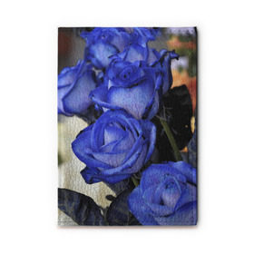 Обложка для автодокументов с принтом Синие розы в Петрозаводске, натуральная кожа |  размер 19,9*13 см; внутри 4 больших “конверта” для документов и один маленький отдел — туда идеально встанут права | девушкам | розы | синие | цветы