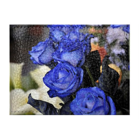 Обложка для студенческого билета с принтом Синие розы в Петрозаводске, натуральная кожа | Размер: 11*8 см; Печать на всей внешней стороне | Тематика изображения на принте: девушкам | розы | синие | цветы