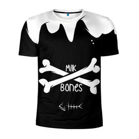 Мужская футболка 3D спортивная с принтом Milk Bones (Молочные Кости) в Петрозаводске, 100% полиэстер с улучшенными характеристиками | приталенный силуэт, круглая горловина, широкие плечи, сужается к линии бедра | Тематика изображения на принте: milbo | mkbn
