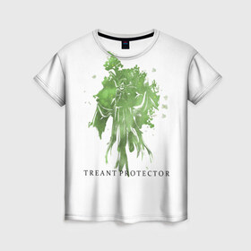 Женская футболка 3D с принтом Treant Protector в Петрозаводске, 100% полиэфир ( синтетическое хлопкоподобное полотно) | прямой крой, круглый вырез горловины, длина до линии бедер | dota 2 | treant protector | дерево | дота