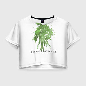 Женская футболка 3D укороченная с принтом Treant Protector в Петрозаводске, 100% полиэстер | круглая горловина, длина футболки до линии талии, рукава с отворотами | dota 2 | treant protector | дерево | дота