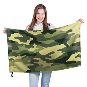 Флаг 3D с принтом камуфляж в Петрозаводске, 100% полиэстер | плотность ткани — 95 г/м2, размер — 67 х 109 см. Принт наносится с одной стороны | армия | камуфляж | милитари | силовые структуры