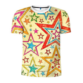 Мужская футболка 3D спортивная с принтом Звезда в Петрозаводске, 100% полиэстер с улучшенными характеристиками | приталенный силуэт, круглая горловина, широкие плечи, сужается к линии бедра | звёзды | орнамент | прикольные картинки | узор | цвет