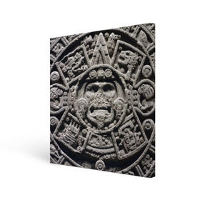 Холст квадратный с принтом Календарь ацтеков в Петрозаводске, 100% ПВХ |  | ацтеки | древняя цивилизация | индейцы | майя | южная америка