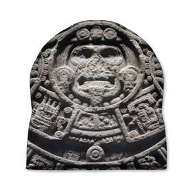 Шапка 3D с принтом Календарь ацтеков в Петрозаводске, 100% полиэстер | универсальный размер, печать по всей поверхности изделия | ацтеки | древняя цивилизация | индейцы | майя | южная америка
