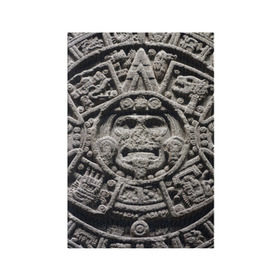 Обложка для паспорта матовая кожа с принтом Календарь ацтеков в Петрозаводске, натуральная матовая кожа | размер 19,3 х 13,7 см; прозрачные пластиковые крепления | ацтеки | древняя цивилизация | индейцы | майя | южная америка