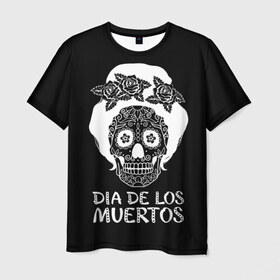 Мужская футболка 3D с принтом День мертвецов в Петрозаводске, 100% полиэфир | прямой крой, круглый вырез горловины, длина до линии бедер | halloween | mexiэллоуин | день мертвых | мексика | мексиканский череп | мертвецов | о | орнамент | праздник | узоры | хэллоуин | цветы