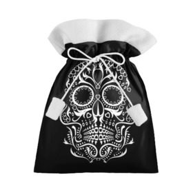 Подарочный 3D мешок с принтом Мексиканский череп в Петрозаводске, 100% полиэстер | Размер: 29*39 см | color | dead | death | eyes | girl | halloween | holiday | makeup | mask | mexican skull | mexico | ornament | pattern | взгляд | девушка | день мертвых | макияж | маска | мексика | мексиканский череп | мертвецов | орнамент | паутина | праздник