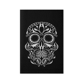 Обложка для паспорта матовая кожа с принтом Мексиканский череп в Петрозаводске, натуральная матовая кожа | размер 19,3 х 13,7 см; прозрачные пластиковые крепления | color | dead | death | eyes | girl | halloween | holiday | makeup | mask | mexican skull | mexico | ornament | pattern | взгляд | девушка | день мертвых | макияж | маска | мексика | мексиканский череп | мертвецов | орнамент | паутина | праздник