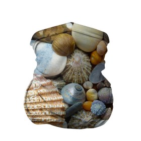 Бандана-труба 3D с принтом Морские ракушки и камни в Петрозаводске, 100% полиэстер, ткань с особыми свойствами — Activecool | плотность 150‒180 г/м2; хорошо тянется, но сохраняет форму | камни | море | морские камни | ракушки