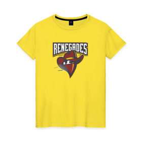 Женская футболка хлопок с принтом cs:go - Renegades team в Петрозаводске, 100% хлопок | прямой крой, круглый вырез горловины, длина до линии бедер, слегка спущенное плечо | cs | go | renegades | кс