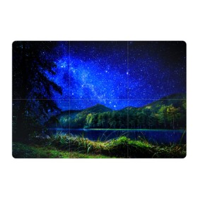 Магнитный плакат 3Х2 с принтом Звездное небо в Петрозаводске, Полимерный материал с магнитным слоем | 6 деталей размером 9*9 см | Тематика изображения на принте: звезда | небо | ночь | озеро