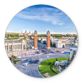 Коврик круглый с принтом Барселона в Петрозаводске, резина и полиэстер | круглая форма, изображение наносится на всю лицевую часть | barcelona | europe | spain | барселона | европа | ес | испания | каталония | отпуск | туризм