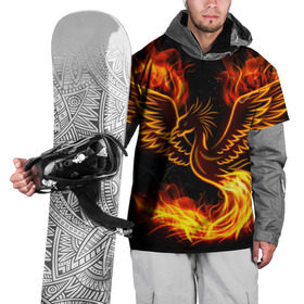 Накидка на куртку 3D с принтом Феникс в Петрозаводске, 100% полиэстер |  | Тематика изображения на принте: огонь | пламя | птица