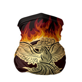 Бандана-труба 3D с принтом Феникс в Петрозаводске, 100% полиэстер, ткань с особыми свойствами — Activecool | плотность 150‒180 г/м2; хорошо тянется, но сохраняет форму | огонь | пламя | птица